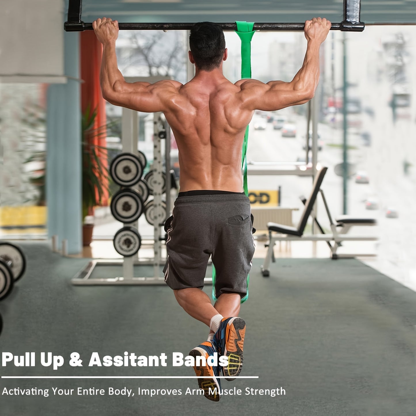 5-230 pound stackable resistance strap, pull up strap, exercise strap, suitable for exercise, pull up assist strap, medium tension level, made of TPE, suitable for men and women, used for body extension and muscle training. G